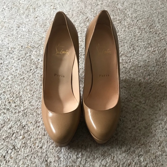 Authentic Christian Louboutin Tan Leather Pumps - Picture 2 of 5